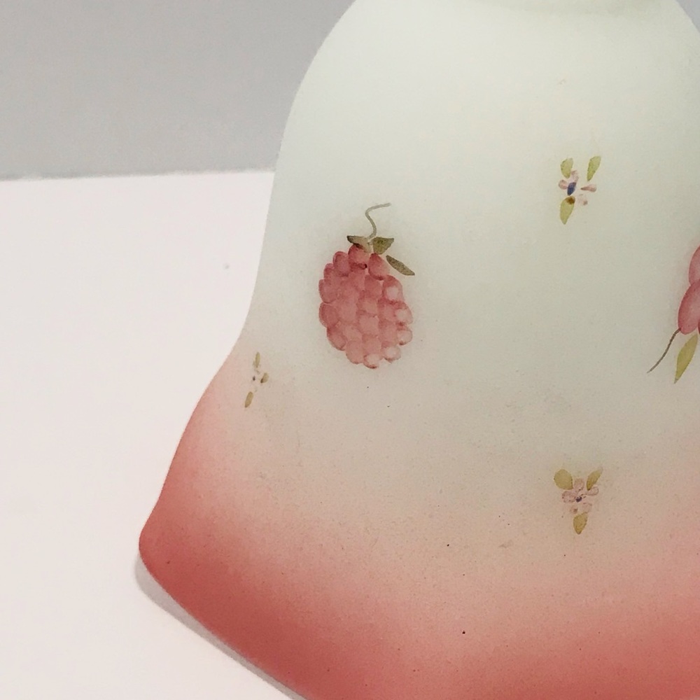 Vintage Fenton Hand Painted Bell Raspberries Flowers Authentic by T.Mille Large - Picture 2 of 5
